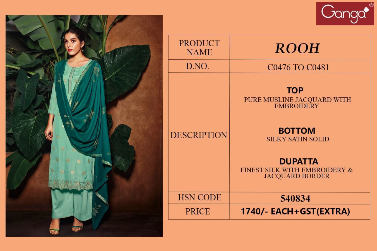 Rooh Ganga Designer Salwar Suits Manufacturer Wholesaler